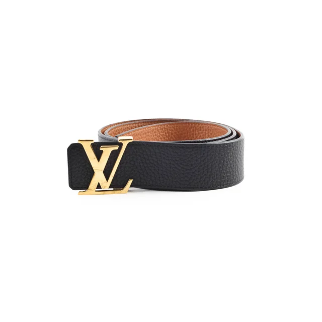 Louis Vuitton Men's Leather Reversible Belt Size 95 Black/Tan in Black Leather from The Purse Affair