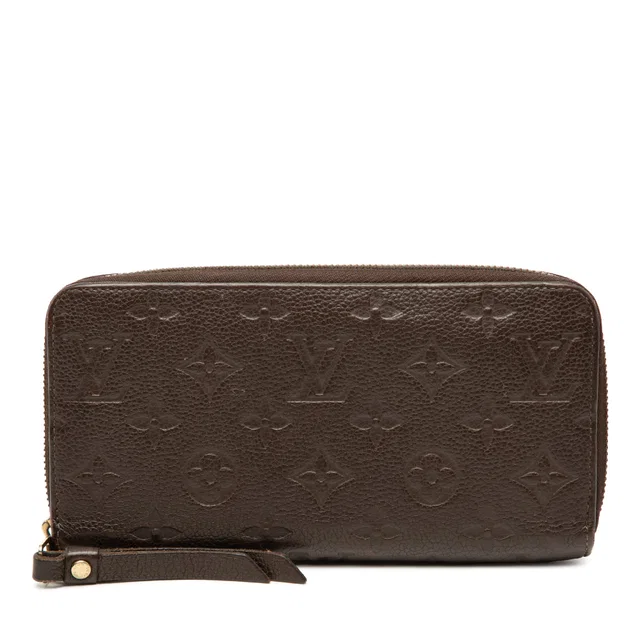Brown Louis Vuitton Monogram Empreinte Zippy Wallet in Brown Leather from Designer Revival