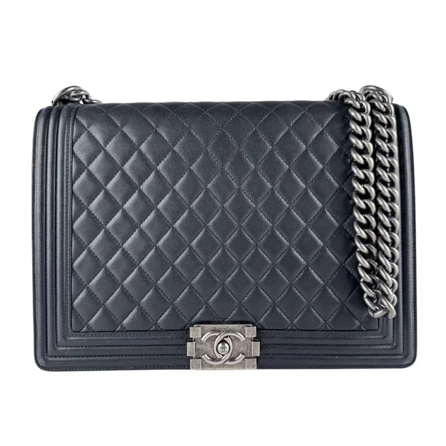 Chanel Shoulder Bag Boy Large in Leather from The Reluxe
