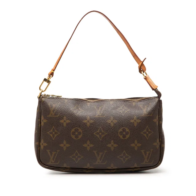 Brown Louis Vuitton Monogram Pochette Accessoires Shoulder Bag in Brown Coated canvas from Designer Revival