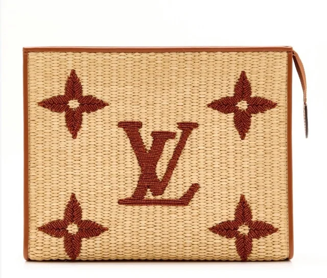 Louis Vuitton Beige and Brown Wicker Bags in Brown Raffia from HEWI