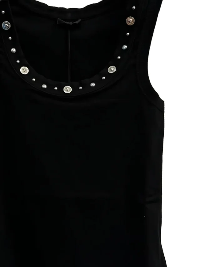 Versace embellished ribbed cotton-jersey top, photo 2 of 2 from FARFETCH