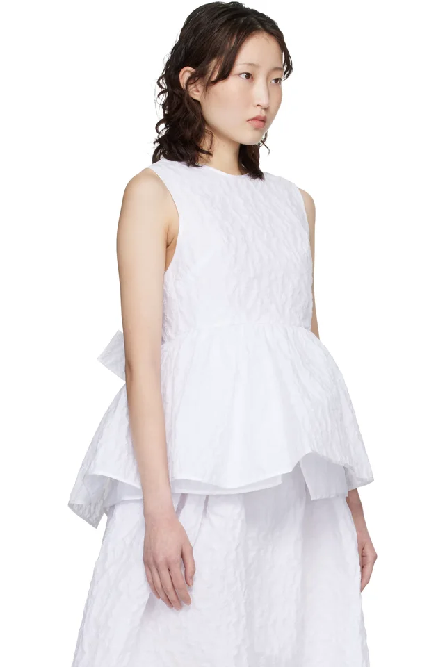 Cecilie Bahnsen White CBea Top, photo 2 of 4 from SSENSE