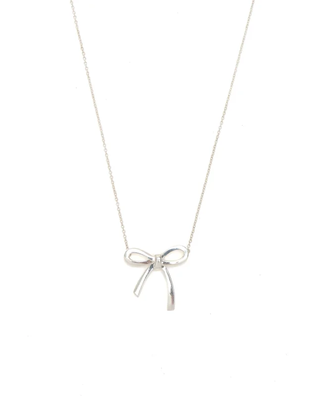 Tiffany & Co. Silver Bow Necklace in Silver from A Retro Tale