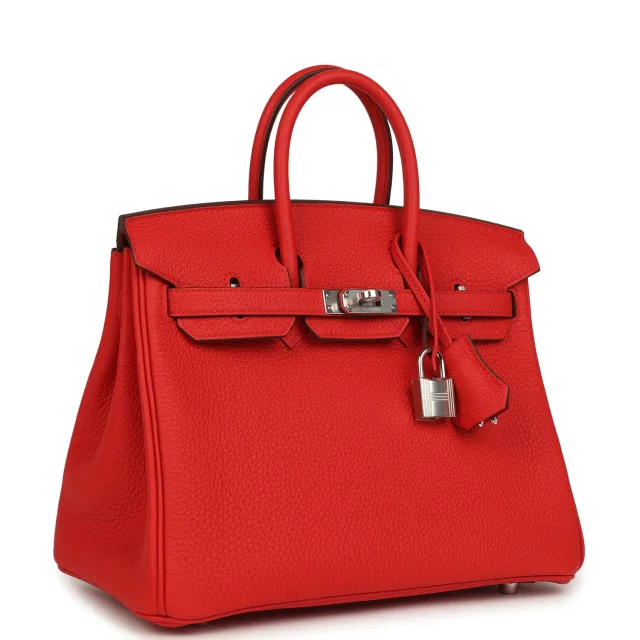 Hermès Birkin 25 Rouge Radieux Togo Palladium Hardware in Red Togo leather from Madison Avenue Couture, photo 2 of 9