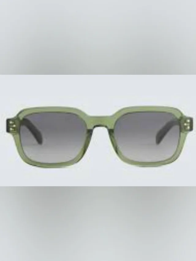 Celine Cl40190i Olive Green Translucent Acetate Square Sunglasses Gold Hardware in green from Poshmark