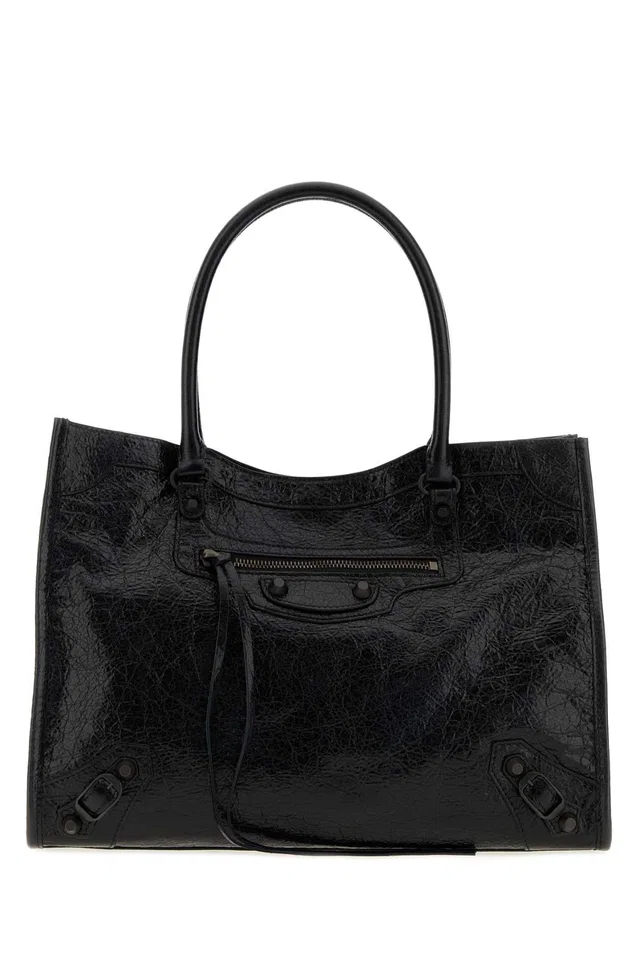 Balenciaga City Shoulder Bag — Black in Black Lambskin from HEWI