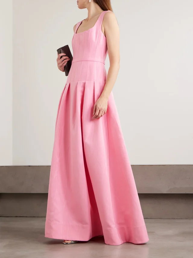 REBECCA VALLANCE Amaro belted pleated taffeta gown in Pink, photo 2 of 2 from NET-A-PORTER (Canada)