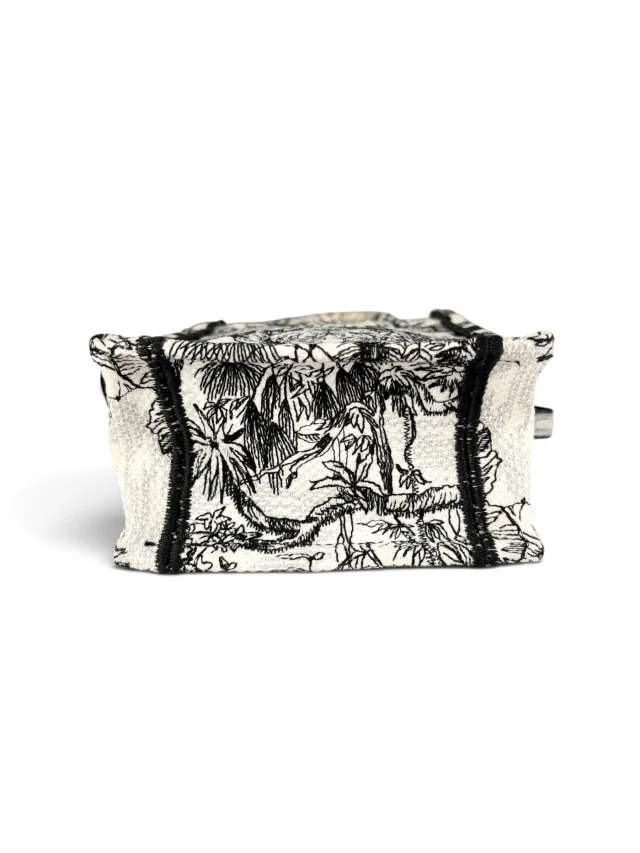 Dior Black & White Embroidered Toile de Jouy Mini Book Tote in Black Canvas from Season 2 Consign, photo 6 of 7