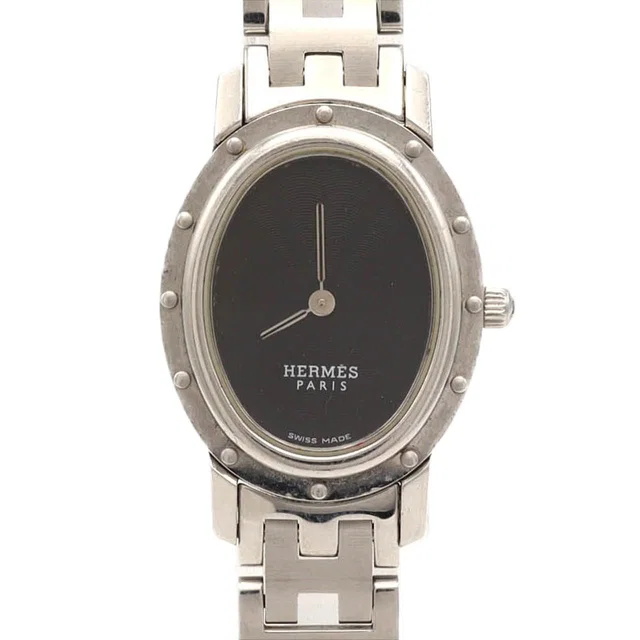 Hermès Clipper Oval SS Quartz Watch from The Reluxe
