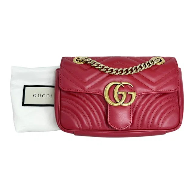 Gucci Marmont Small Red Calfskin Bag in Red Calfskin from Luxury Promise