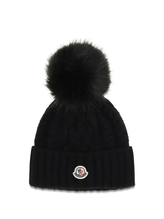 Moncler L20933b00041m4506 Wool And Cashmere Cable-Knit Beanie — Black Beanies in Black Cashmere from HEWI