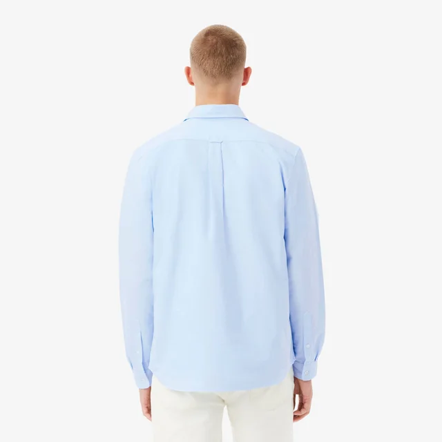 Lacoste Men's Regular Fit Oxford Shirt in White / Blue Organic Oxford cotton fabric, photo 3 of 9 from Lacoste