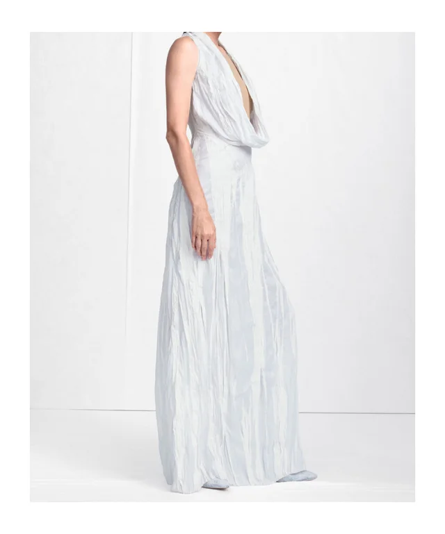 Maison Margiela Cowl-Neck Crinkled Maxi Dress, photo 3 of 5 from SENSER