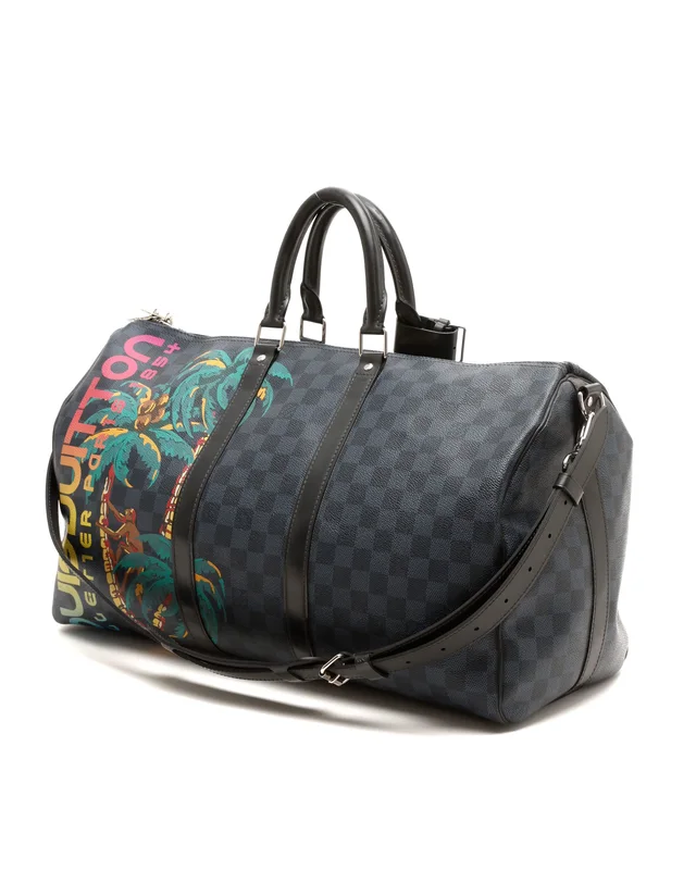 Louis Vuitton Damier Cobalt Keepall Bandoulière 45 Jungle Bag in Canvas from A Retro Tale, photo 3 of 8
