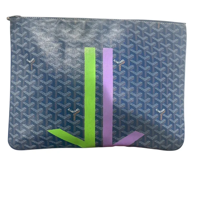 Goyard Women's Clutch bags - Blue/Multi in multicolor|blue Canvas from Depop, photo 1 of 1