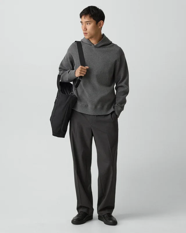 Theory Relaxed Hoodie in Light Bilen in MEDIUM GREY 62% Viscose, 38% Polyester; Exclusive Of Elastic, photo 5 of 14 from Theory