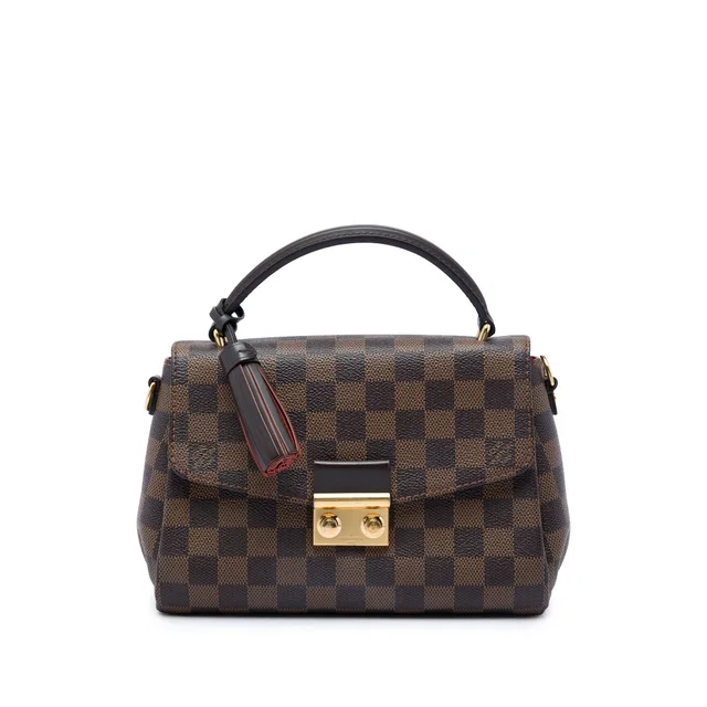 Brown Louis Vuitton Damier Ebene Croisette Satchel in Brown Canvas from Designer Revival