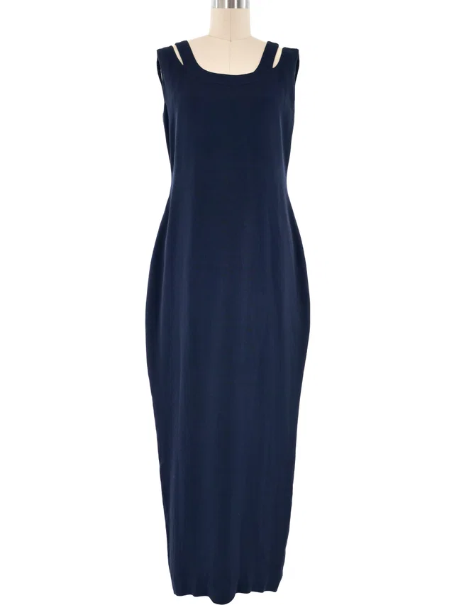 Versace Navy Gown in Navy from Arcade Vintage