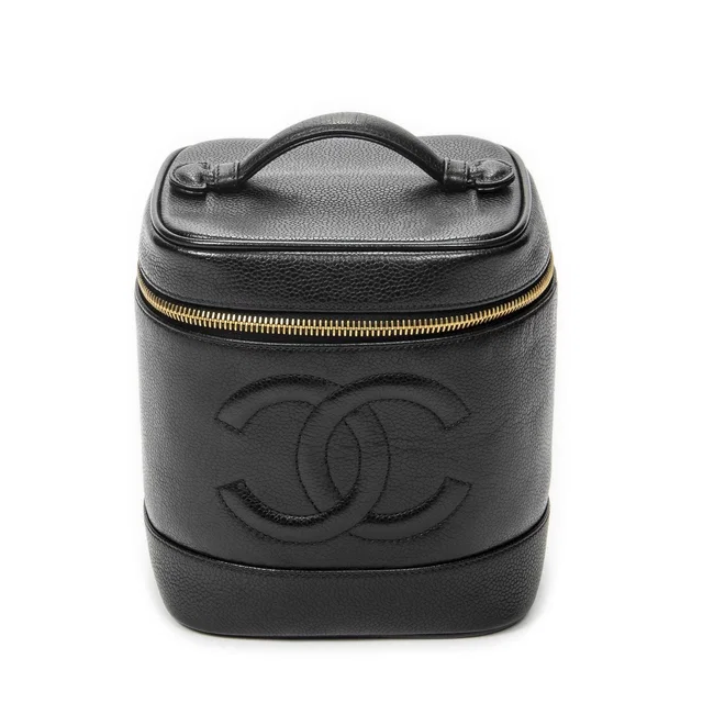 Chanel Timeless Tall Vanity Case Black Caviar Leather in Black Caviar leather from The Reluxe