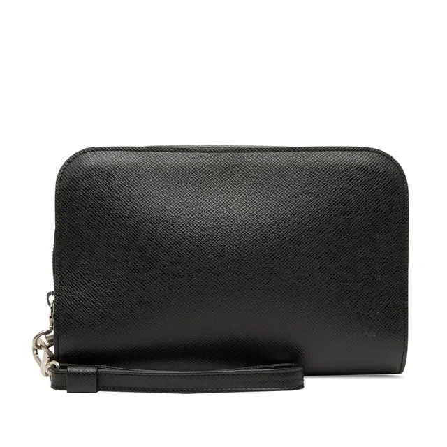 Black Louis Vuitton Taiga Pochette Baikal Clutch Bag in Black Leather from Designer Revival, photo 1 of 1