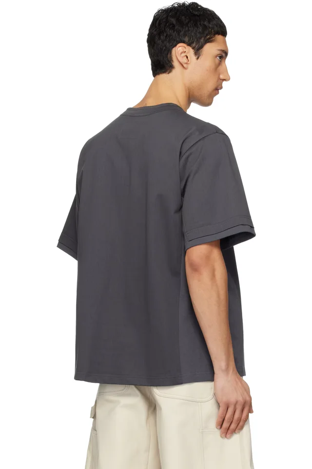 sacai Gray Cotton Jersey T-shirt, photo 3 of 3 from SSENSE
