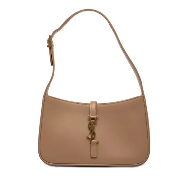 Brown Saint Laurent Smooth Calfskin Le 5 a 7 Shoulder Bag in Brown Calfskin from Designer Revival
