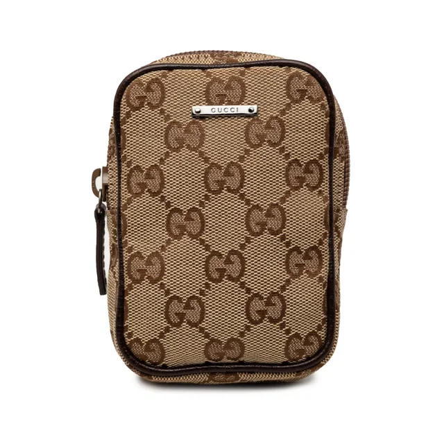 Beige Gucci GG Canvas Cigarette Pouch in Beige Canvas from Designer Revival