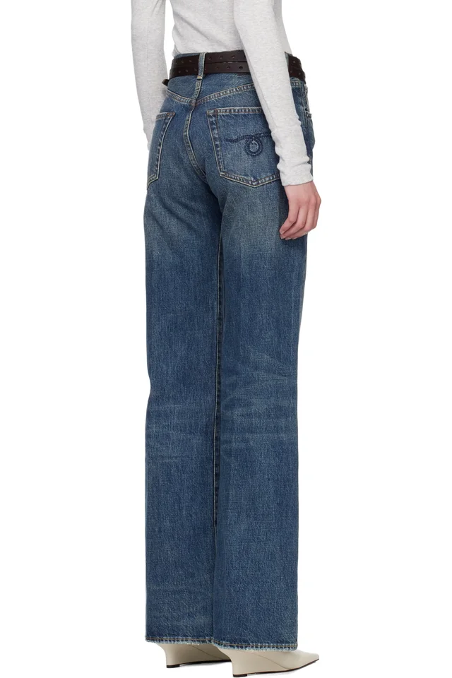 R13 Blue Flared High-Rise Jeans, photo 3 of 5 from SSENSE