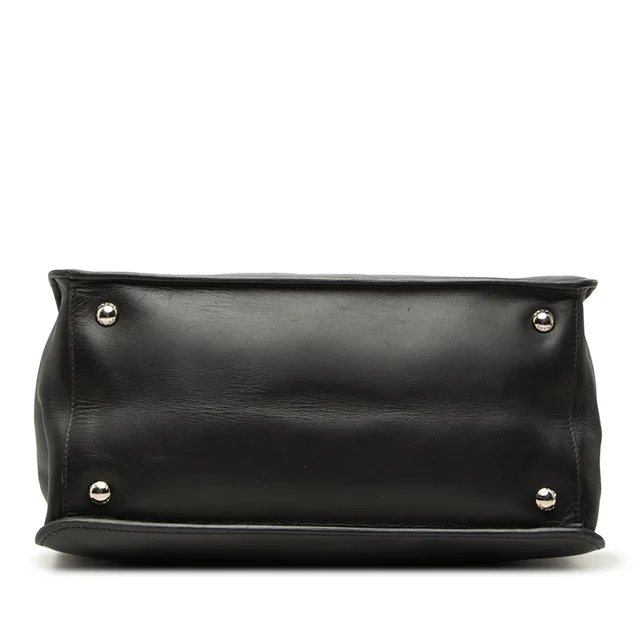 Black Prada City Calf Twin Pocket Satchel in Black Leather from Designer Revival, photo 2 of 2