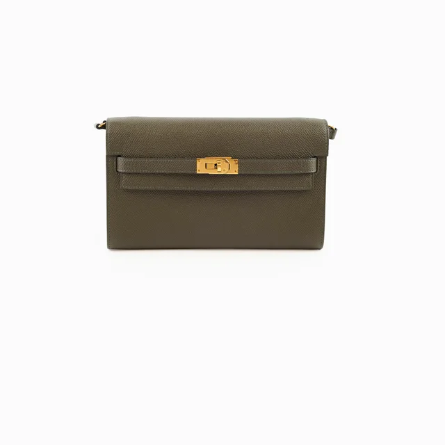 Hermès Kelly To Go Epsom Vert De Gris - Stamp Z in Green Epsom leather from The Purse Affair