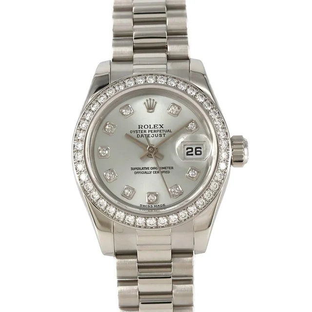 Rolex Datejust 179136G PT Automatic in Dial color: ice blue/ Diamond Case: PLATINUM Bracelet: PLATINUM from KOMEHYO