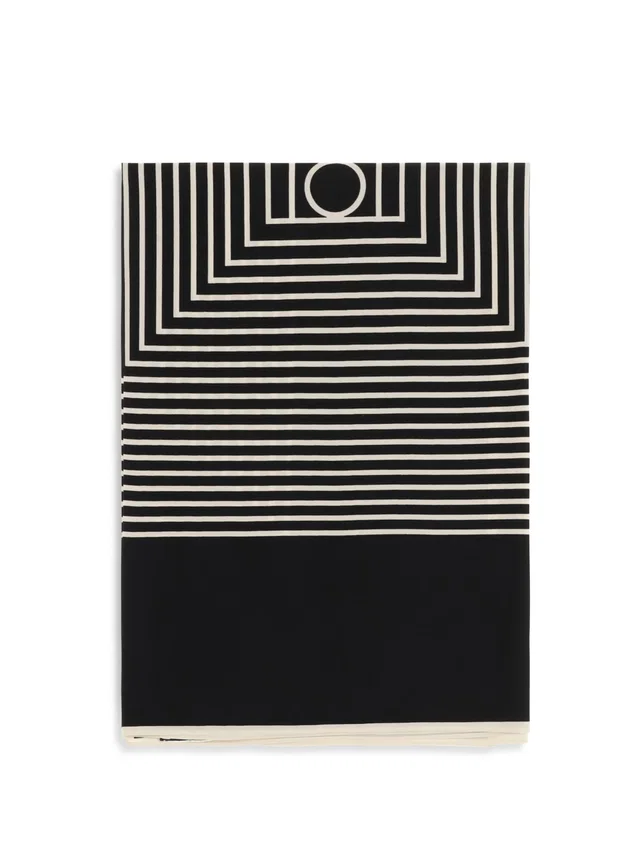 TOTEME Monogram Silk Scarf — Black Scarfs in Black Silk from HEWI