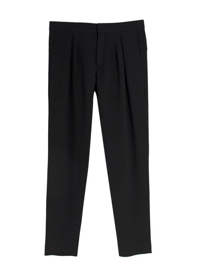 Chloé Black Crepe Trousers with Hook and Eye Closure in Black from HEWI