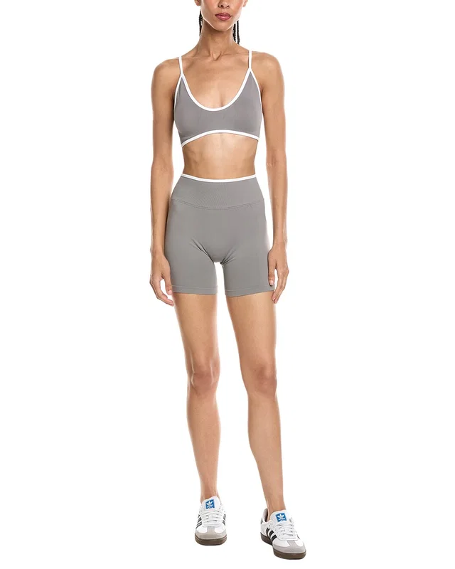 MARION 2pc 5.5in Contrast Bra & High Rise Yoga Short Set, image 1 of 1 from Gilt