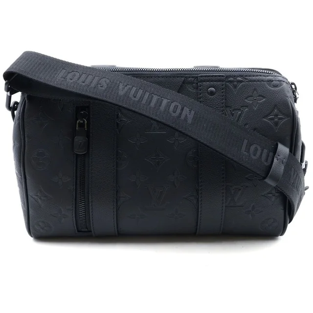 Louis Vuitton Monogram Shadow City Keepall 2-Way Shoulder Bag Mini Black in Black Leather from The Reluxe