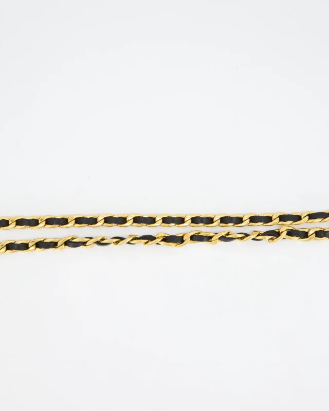 Chanel Vintage 24K Gold and Black Lambskin Leather Medallion Belt in Black Lambskin from Sellier, photo 5 of 5