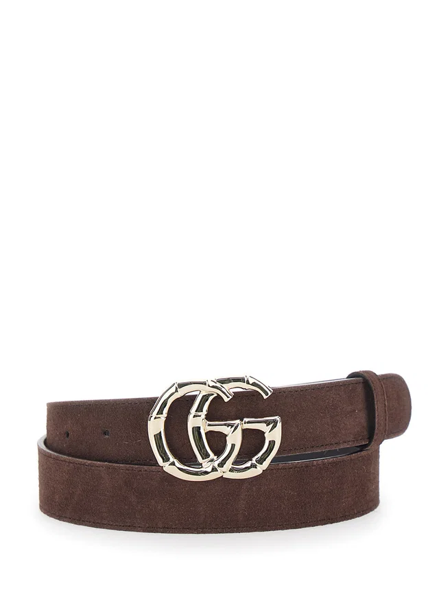 Gucci Gg Logo Buckle Belt — Brown Calf Leather in Brown Calfskin from HEWI