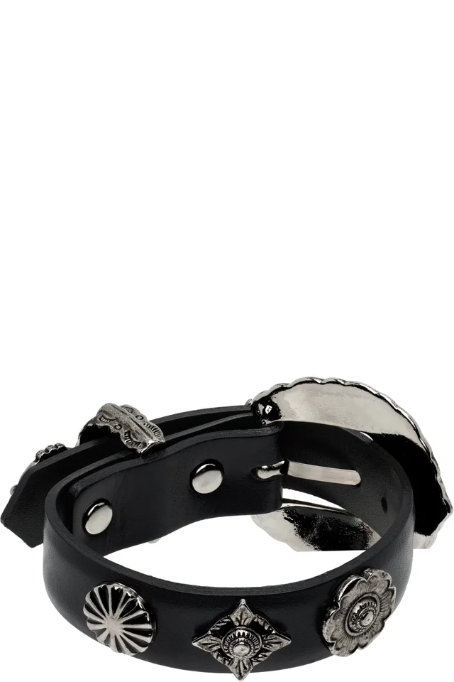 Toga Pulla Motif Leather Bangle Bracelet, photo 2 of 3 from SSENSE
