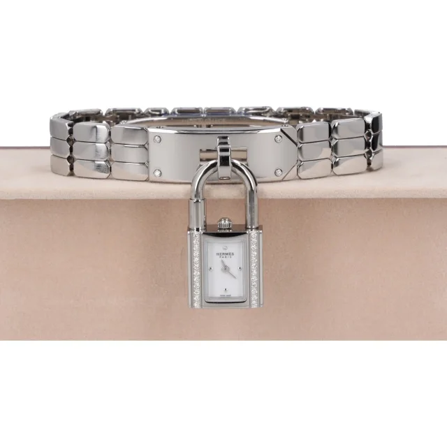 Hermès Kelly Watch, Mini model, 16 mm & Kelly Watch Clochette Lanyard Necklace in Box leather from HEWI, photo 7 of 29