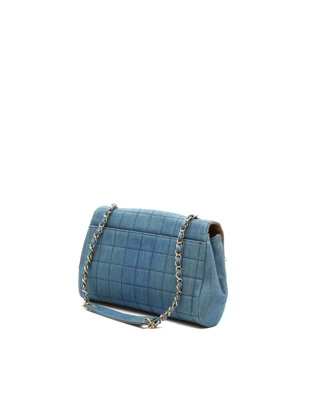 Chanel CC Denim Chocolate Bar Flap Bag in Brown Denim from A Retro Tale, photo 3 of 8