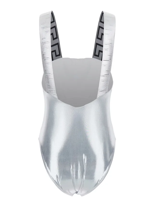 Versace One-Piece Swimsuit with Greca Detail on the Straps in Stretch Tech Fabric for Women in 87% Polyester 13% Elastane, photo 3 of 6 from Gaudenzi Boutique