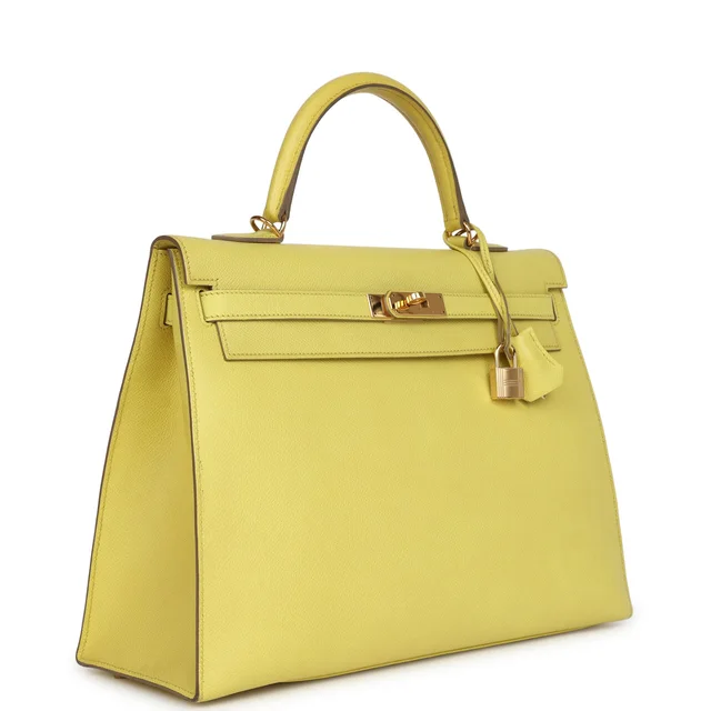 Hermès Kelly Sellier 35 Soufre Epsom Gold Hardware in Epsom leather from Madison Avenue Couture, photo 2 of 2