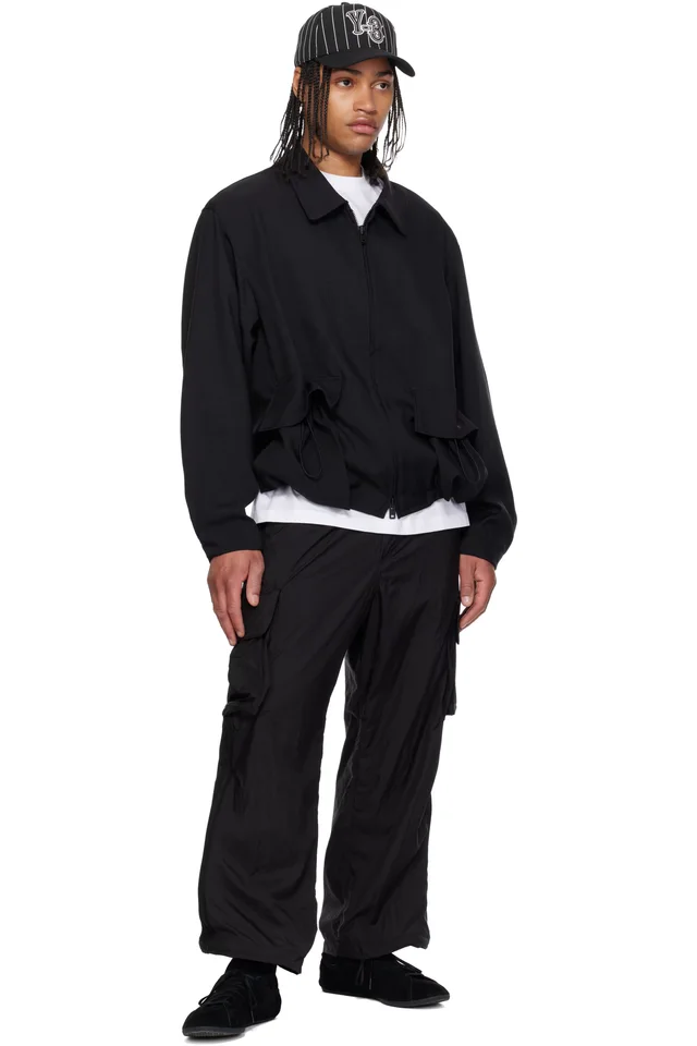 Y-3 Black Nylon Wired 3 Stripes Cargo Pants, photo 4 of 4 from SSENSE