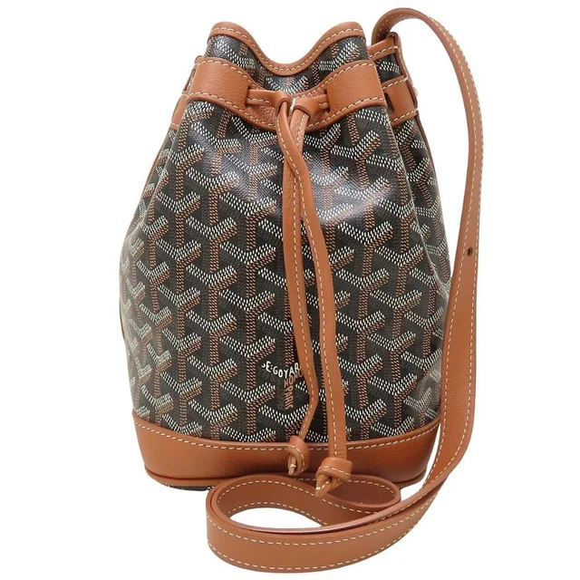 Goyard Petit Flo Peflotpmlty01cl01p Shoulder Bag Pvc X Leather Black Brown Wo... in black Leather from Poshmark