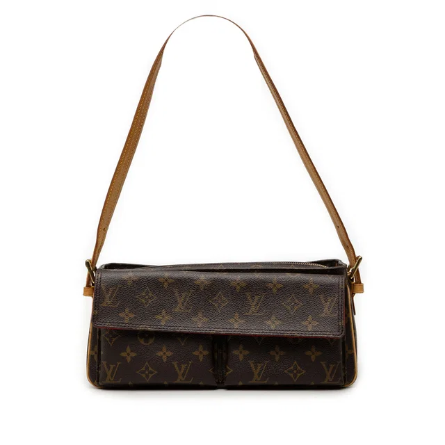 Brown Louis Vuitton Monogram Viva Cite MM Shoulder Bag in Brown Coated canvas from Designer Revival