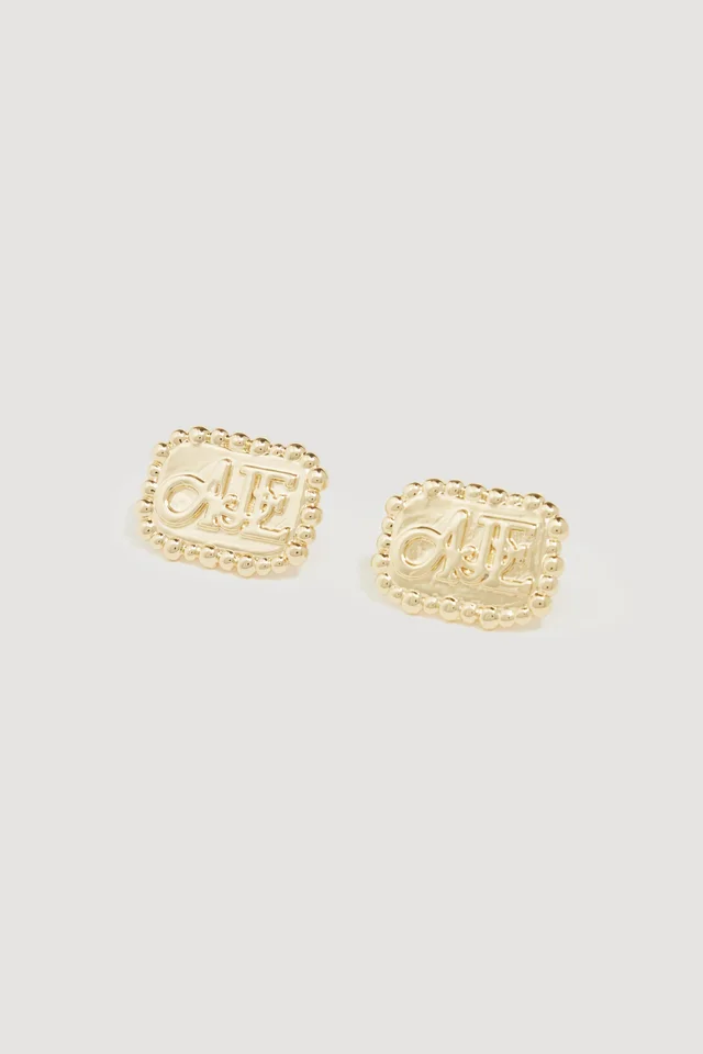 AJE Aestra Logo Stud in Metallic from Aje, photo 1 of 1