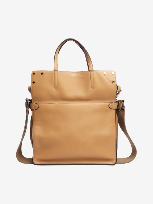 Fendi Tan Flip leather tote bag in Brown Leather from Sign of the Times