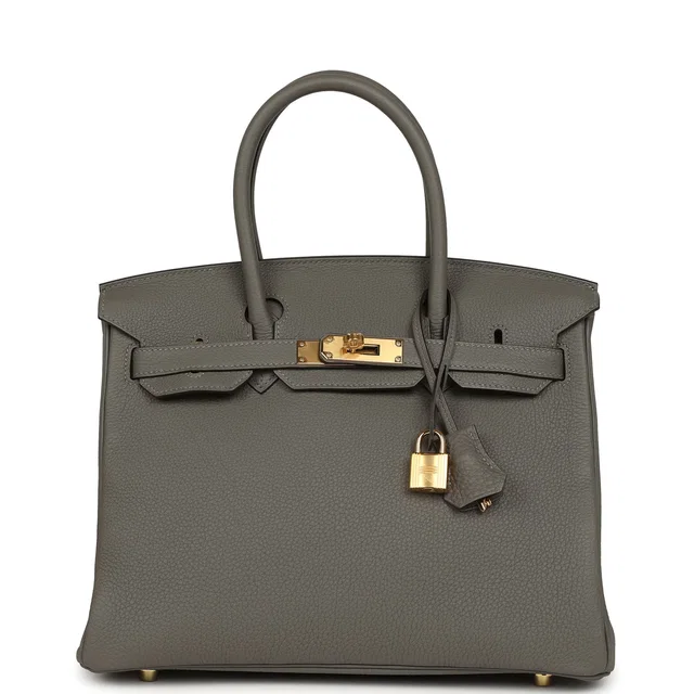 Hermès Birkin 30 Gris Meyer Togo Gold Hardware in Grey Togo leather from Madison Avenue Couture