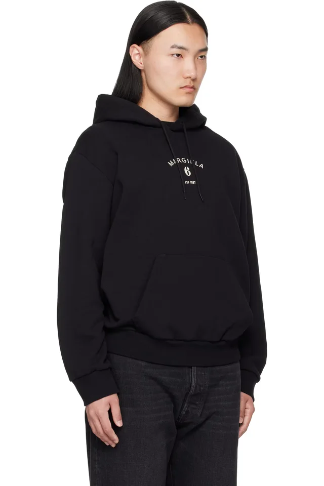 MM6 Maison Margiela Black Logo Hoodie, photo 2 of 2 from SSENSE